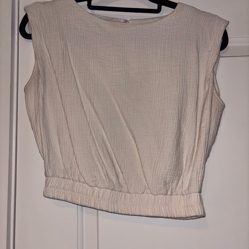A New Day Cream Textured Blouse